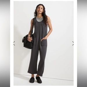 Madewell Super-brushed Pull On Jumpsuit in Forest Green